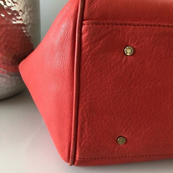 Coral Paul and Joe Sister Satchel Handbag w Strap - Picture 6 of 8